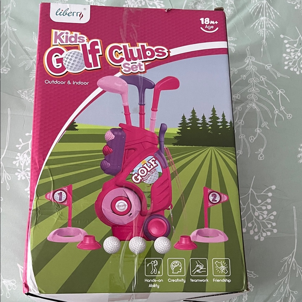 Pink Kids Golf Clubs Set